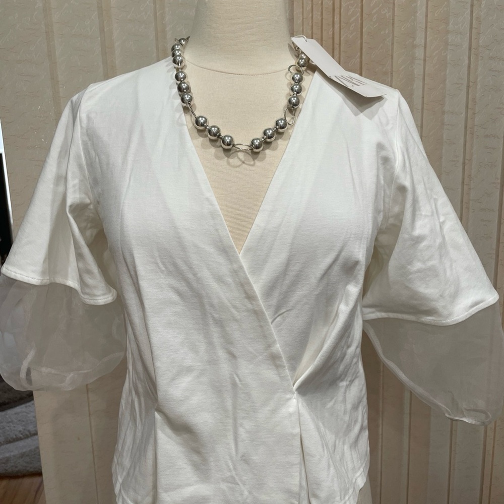 Elegant White Wrap Top